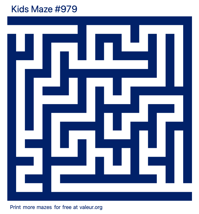 Free Printable Kids Maze number 979