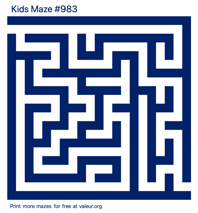 Free Printable Kids Maze number 983