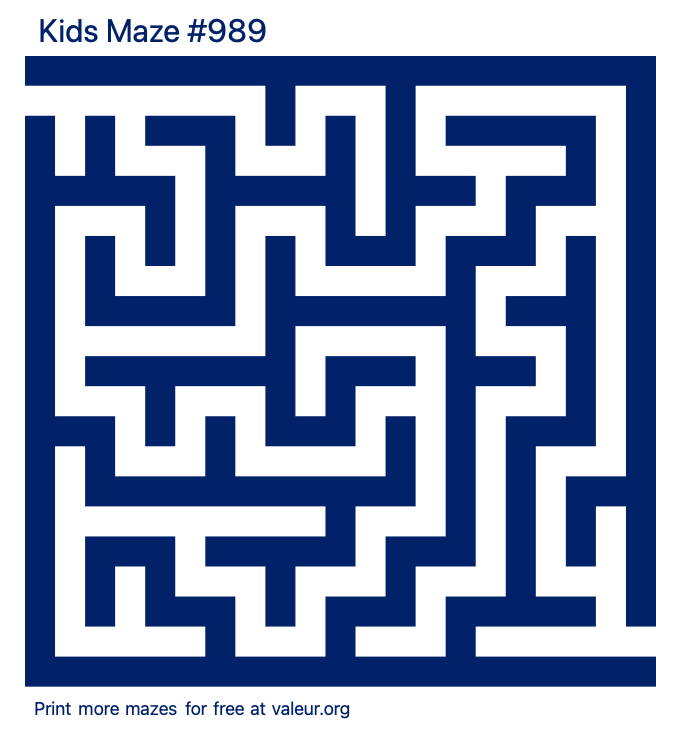 Free Printable Kids Maze number 989