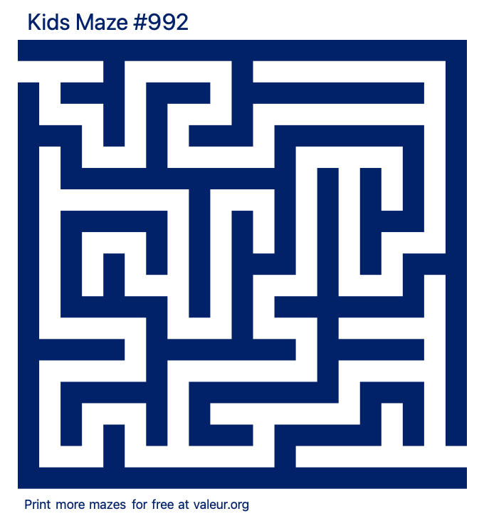 Free Printable Kids Maze number 992