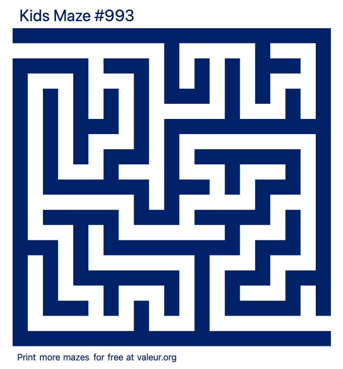 Free Printable Kids Maze number 993