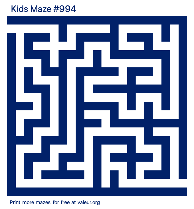 Free Printable Kids Maze number 994