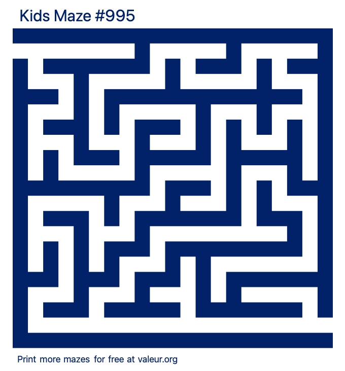 Free Printable Kids Maze number 995