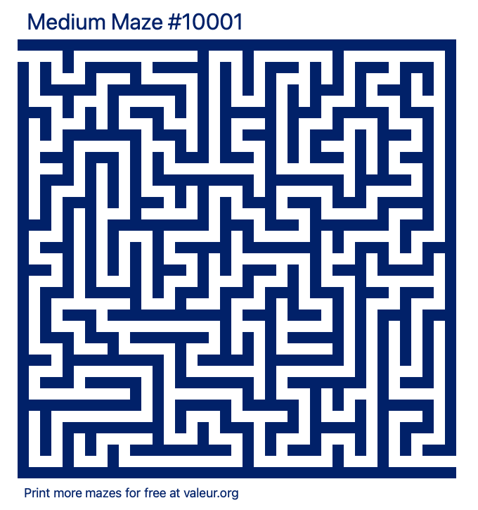 Free Printable Medium Maze number 10001