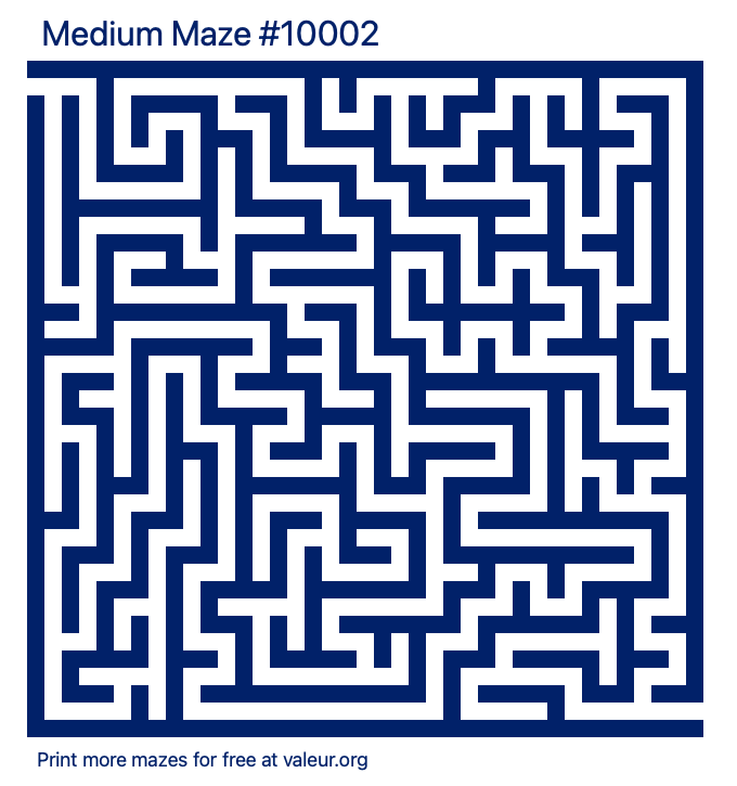 Free Printable Medium Maze number 10002
