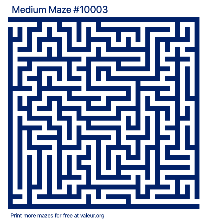 Free Printable Medium Maze number 10003