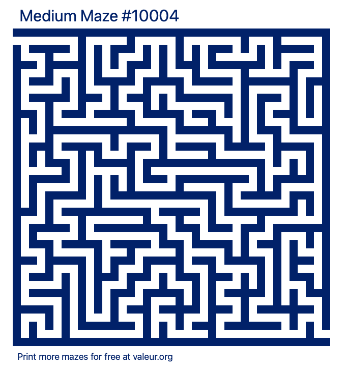 Free Printable Medium Maze number 10004