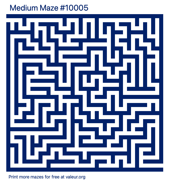 Free Printable Medium Maze number 10005