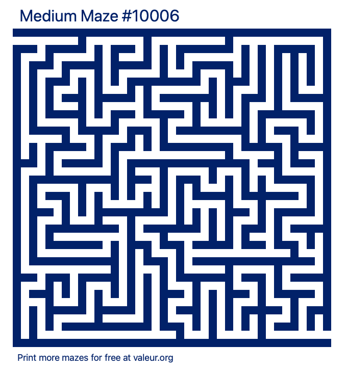 Free Printable Medium Maze number 10006