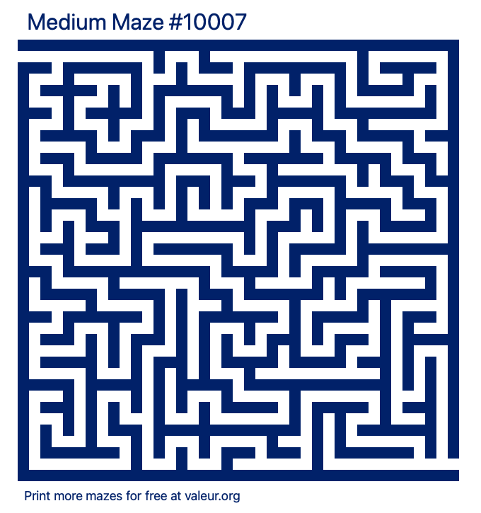 Free Printable Medium Maze number 10007