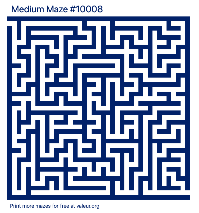 Free Printable Medium Maze number 10008