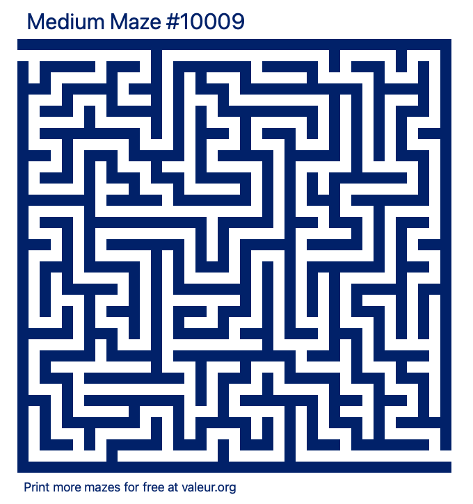 Free Printable Medium Maze number 10009