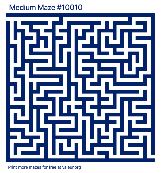 Free Printable Medium Maze number 10010