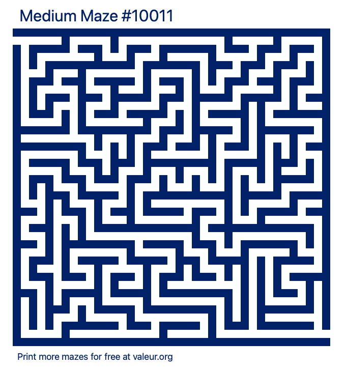 Free Printable Medium Maze number 10011