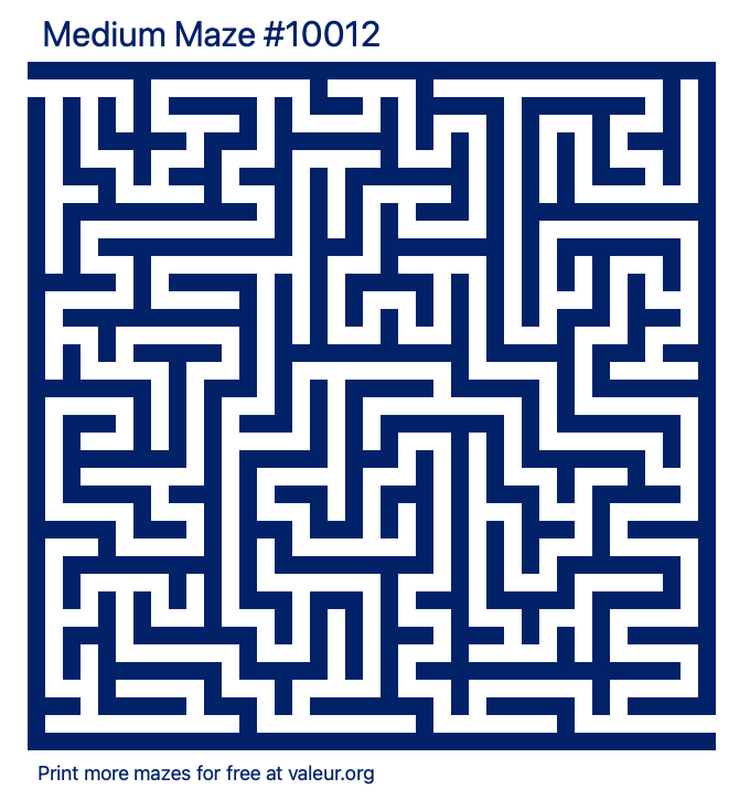 Free Printable Medium Maze number 10012