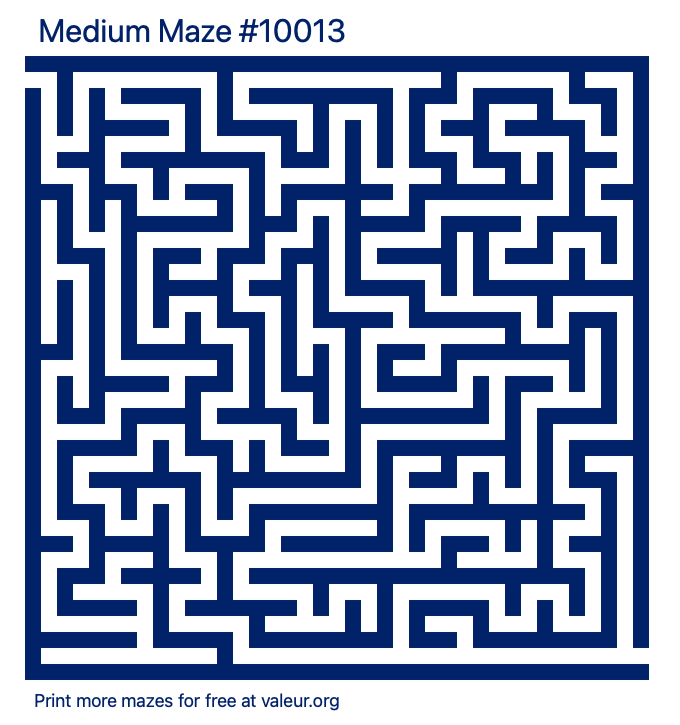Free Printable Medium Maze number 10013