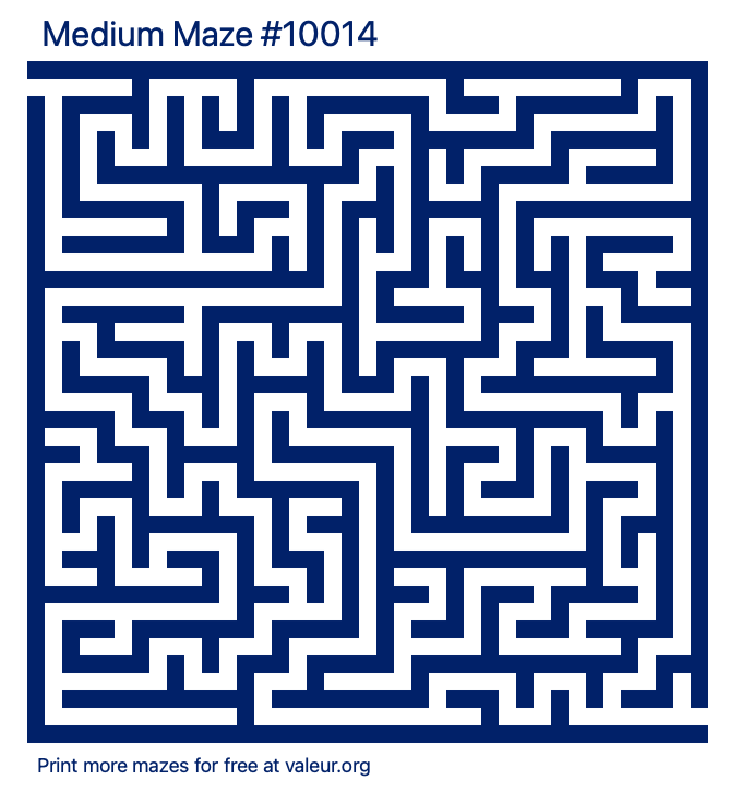 Free Printable Medium Maze number 10014