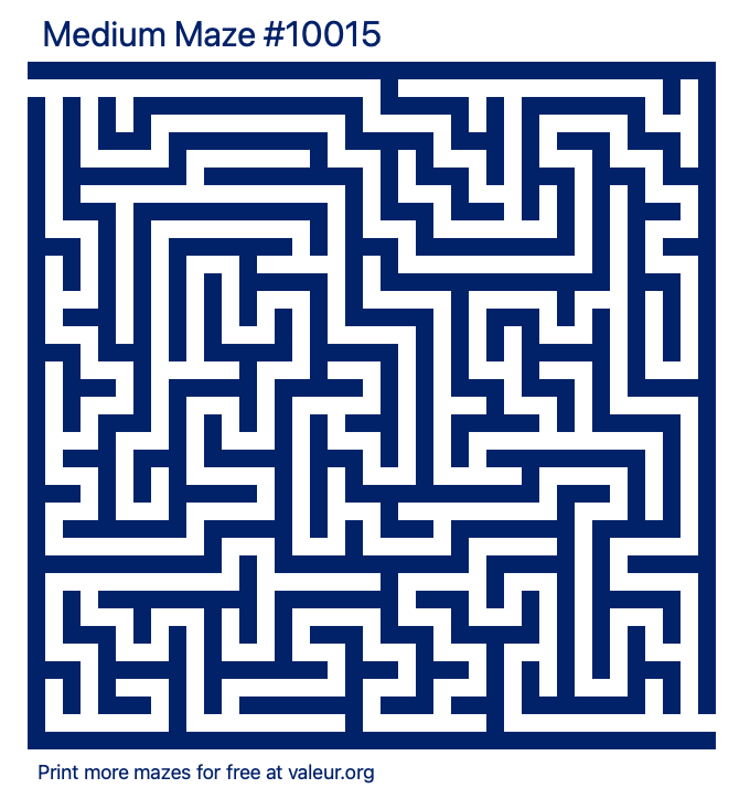 Free Printable Medium Maze number 10015