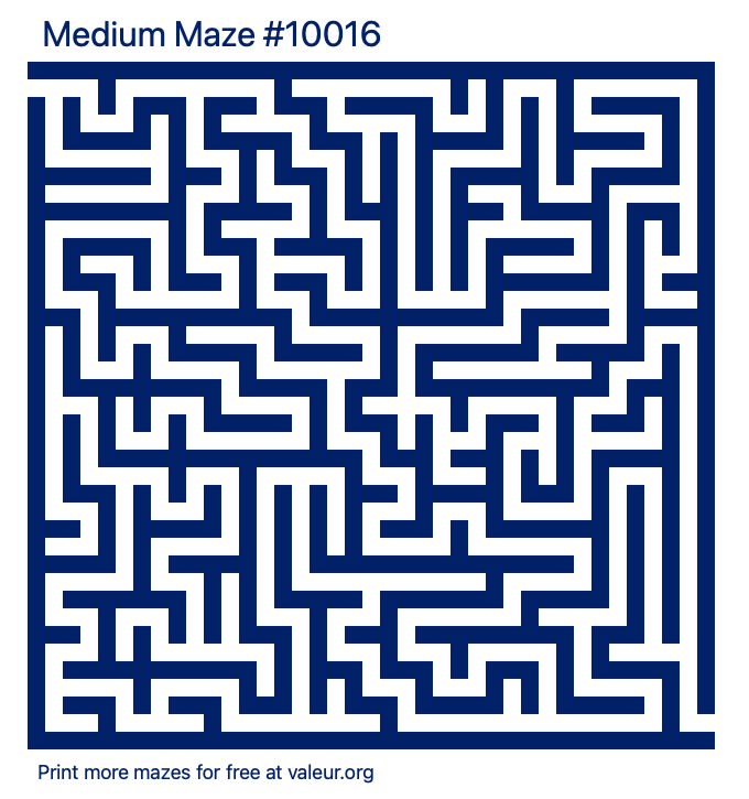 Free Printable Medium Maze number 10016