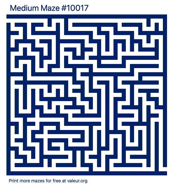 Free Printable Medium Maze number 10017