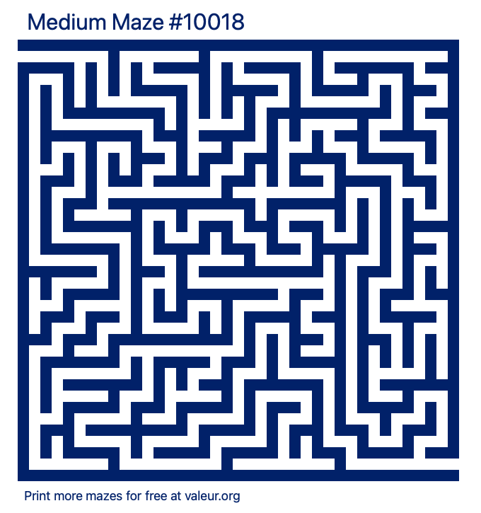 Free Printable Medium Maze number 10018