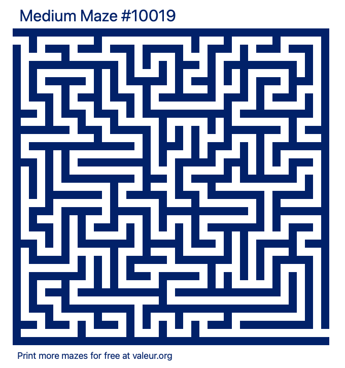 Free Printable Medium Maze number 10019