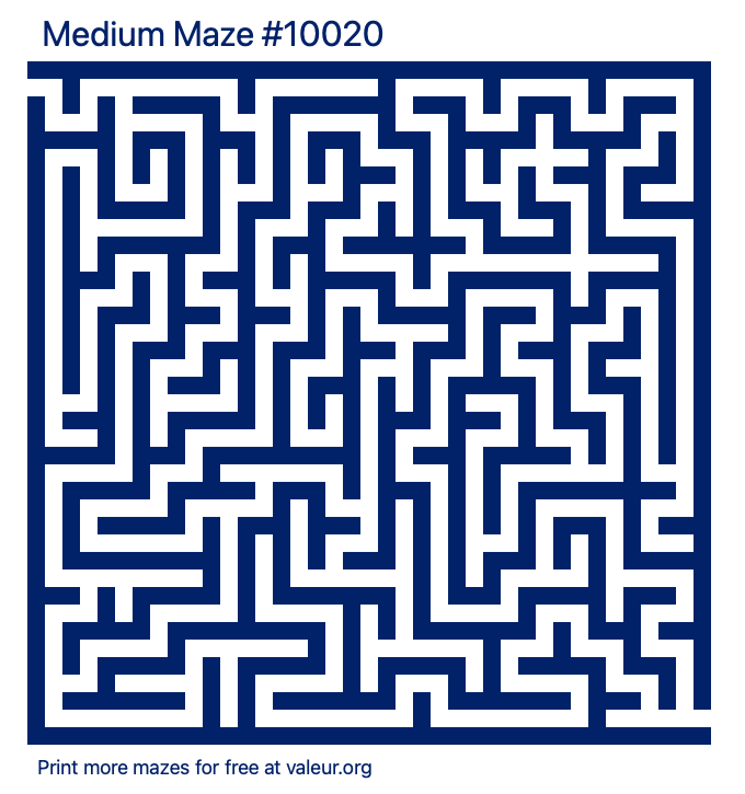 Free Printable Medium Maze number 10020