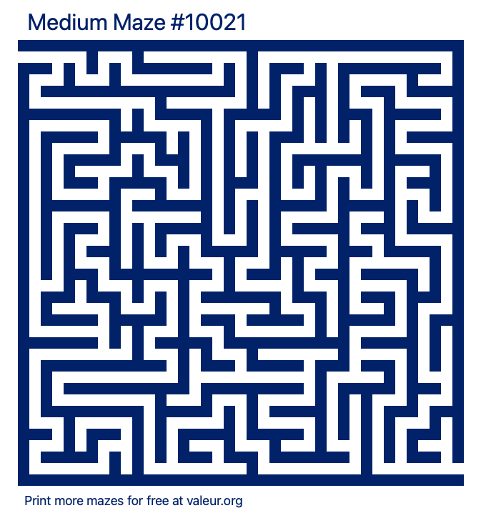 Free Printable Medium Maze number 10021