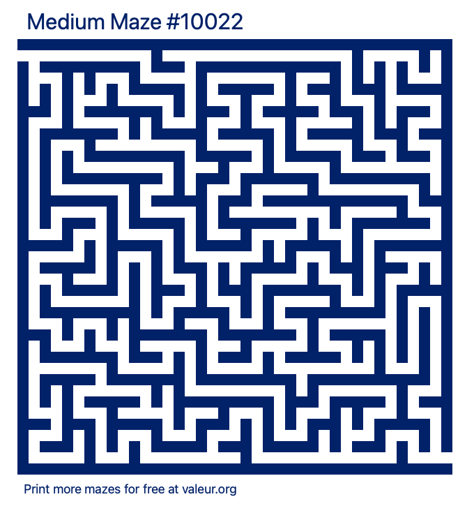 Free Printable Medium Maze number 10022