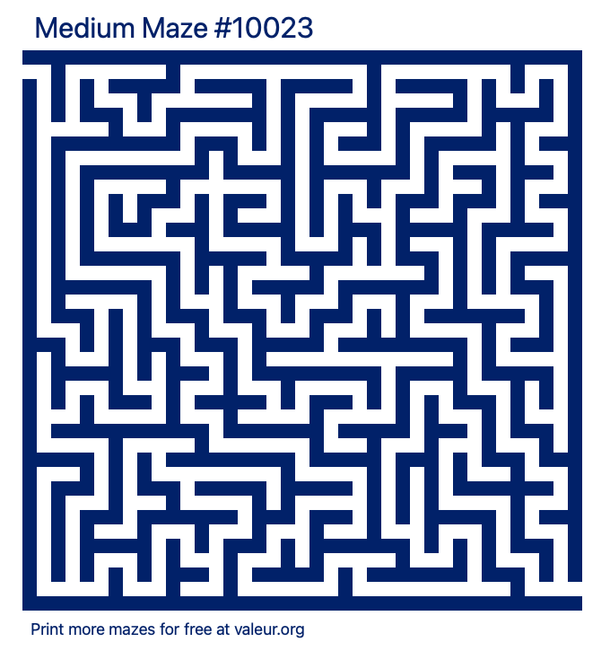 Free Printable Medium Maze number 10023