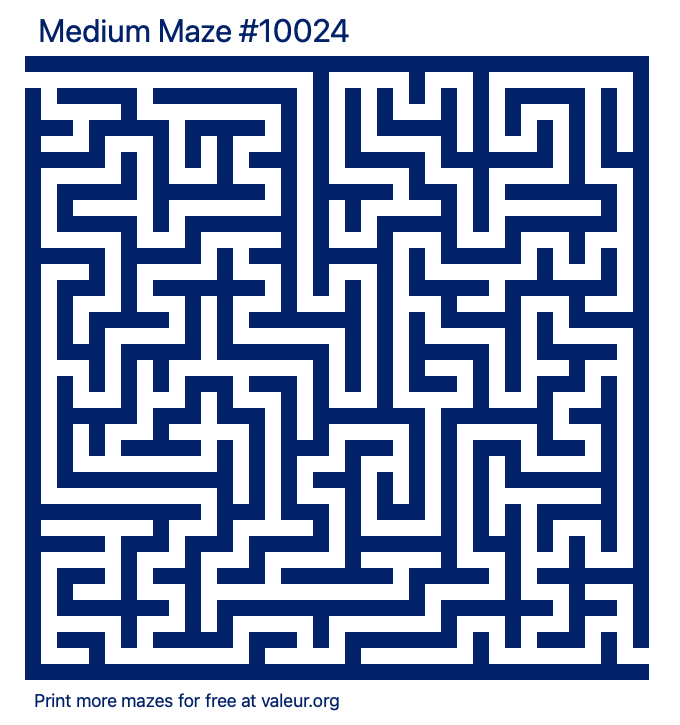 Free Printable Medium Maze number 10024