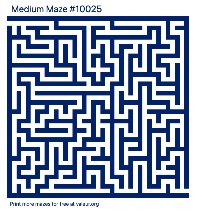 Free Printable Medium Maze number 10025
