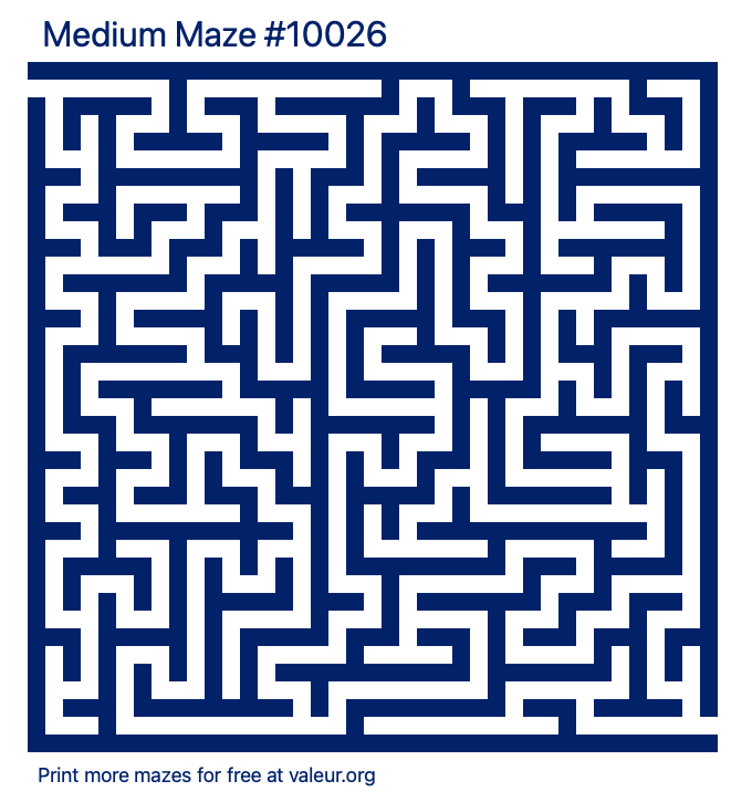 Free Printable Medium Maze number 10026