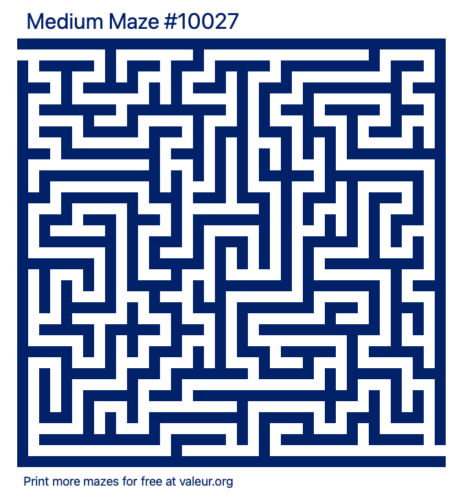 Free Printable Medium Maze number 10027