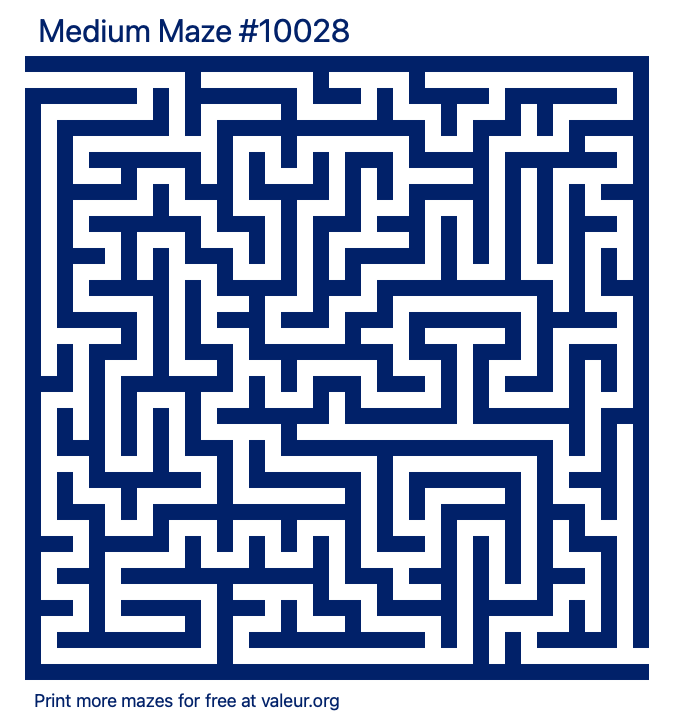 Free Printable Medium Maze number 10028