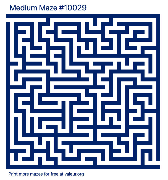 Free Printable Medium Maze number 10029