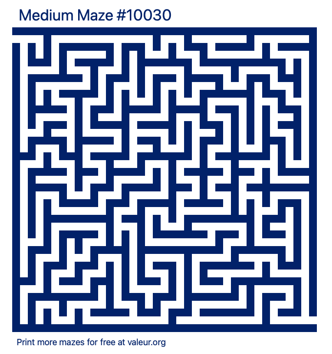 Free Printable Medium Maze number 10030