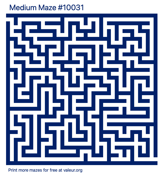 Free Printable Medium Maze number 10031