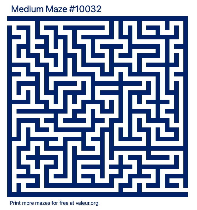 Free Printable Medium Maze number 10032