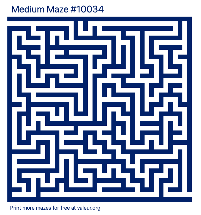 Free Printable Medium Maze number 10034