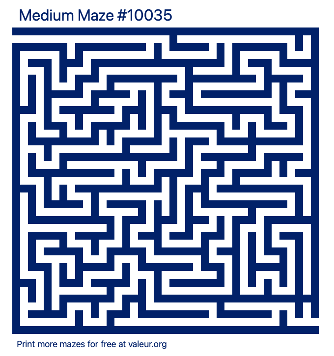 Free Printable Medium Maze number 10035