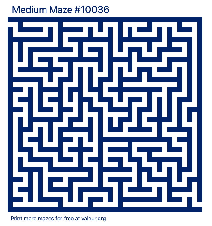 Free Printable Medium Maze number 10036