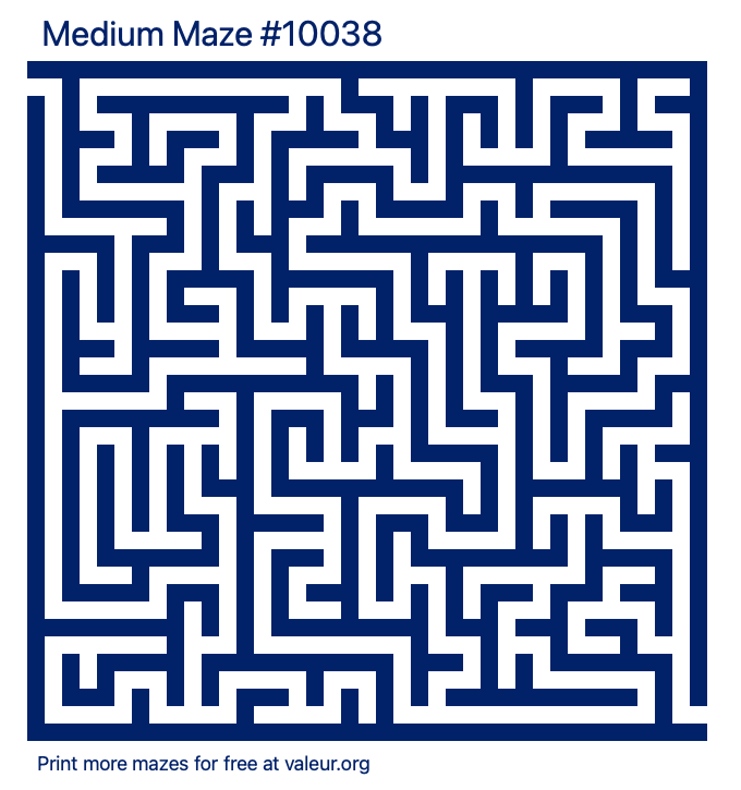 Free Printable Medium Maze number 10038