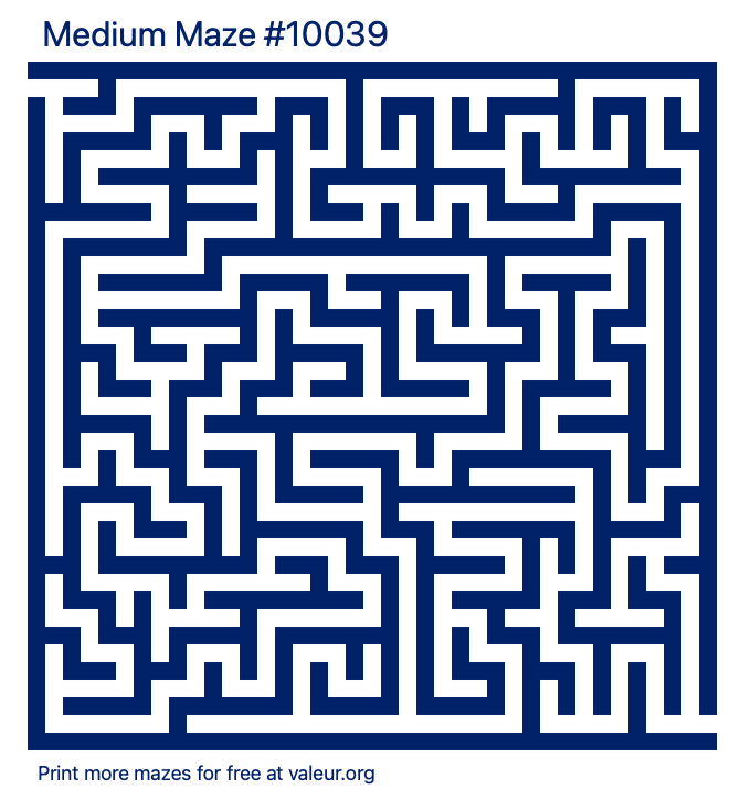 Free Printable Medium Maze number 10039