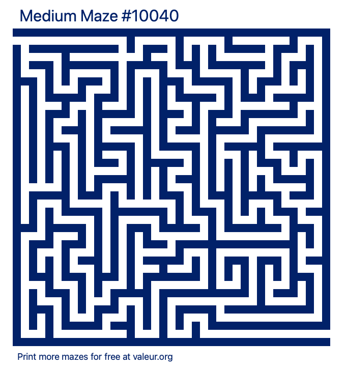 Free Printable Medium Maze number 10040