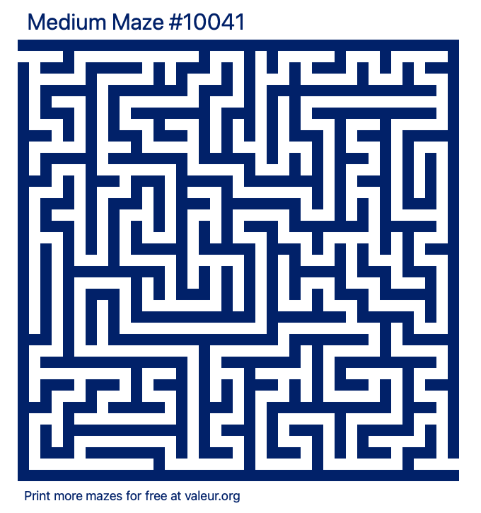 Free Printable Medium Maze number 10041
