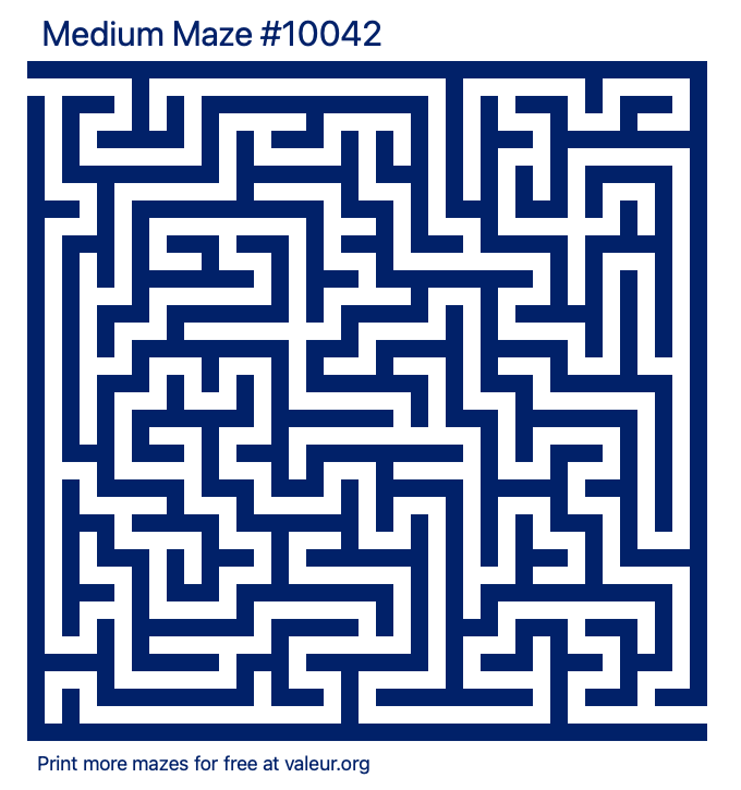 Free Printable Medium Maze number 10042