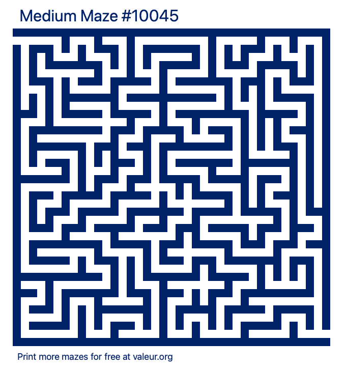 Free Printable Medium Maze number 10045