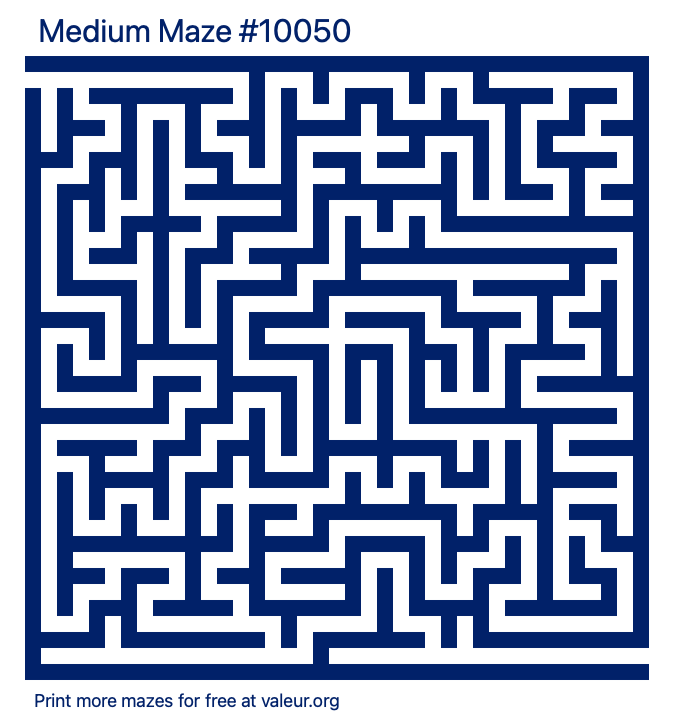 Free Printable Medium Maze number 10050
