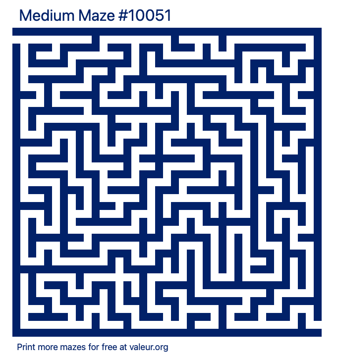 Free Printable Medium Maze number 10051